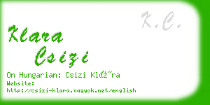 klara csizi business card